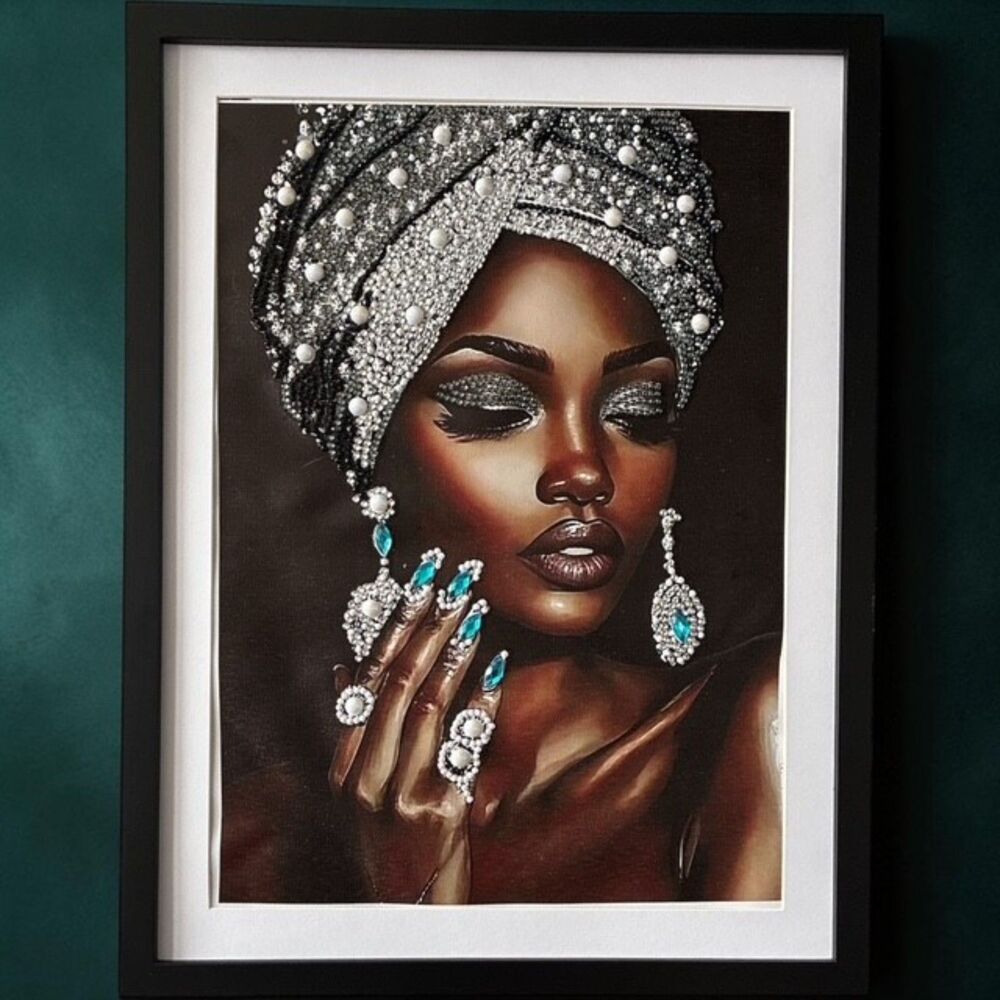 Handcrafted Shimmering Queen Portrait – 10x14 Framed & Sealed